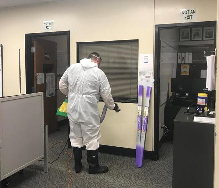 SERVPRO technician fogging with ULV