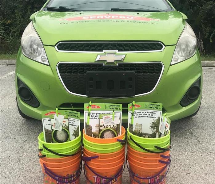 SERVPRO marketing vehicle staged for Halloween picture 
